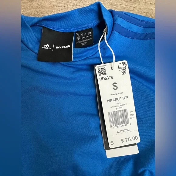 New Ivy Park Adidas Blue Long Sleeve Top and Leggings Set - Picture 4 of 8